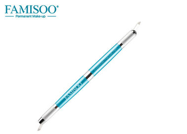 ब्लू कलर मैनुअल आइब्रो टैटू पेन स्टेनलेस स्टील, माइक्रोब्लडिंग टैटू पेन